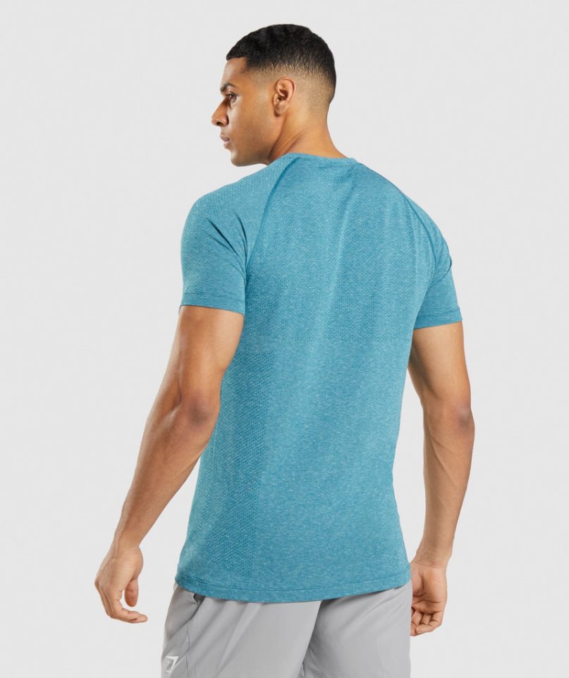 Men's Gymshark Vital Light Seamless T-Shirts Turquoise | CA 6D15AN